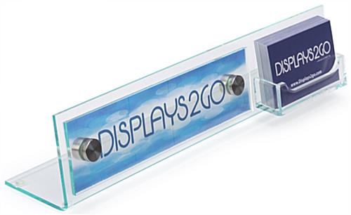Customizable Desk Nameplate with Business Card Holder