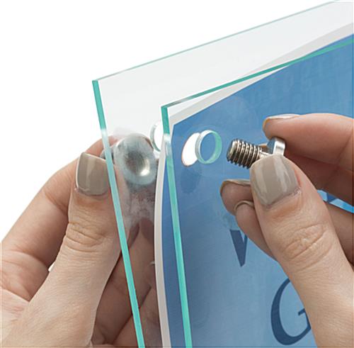 Front Loading Slanted Sign Holder with Brochure Display