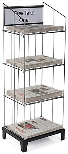 Wire Newspaper Floor Rack - 3 Removeable Shelves