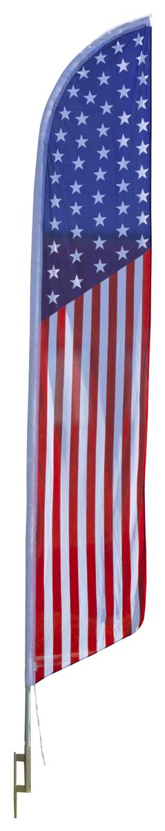OPEN PATRIOTIC American USA Swooper Banner Feather Flutter Tall Curved Top Flag 