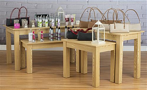Wood Nesting Tables in Use