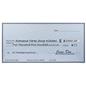 Custom oversized dry-erase prize check with overall dimensions of 47.75 inches wide by 23.75 inches tall