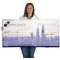 Custom oversized dry-erase prize check with digital UV printing technology 
