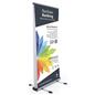 Wide outdoor double-sided banner stand with custom graphics