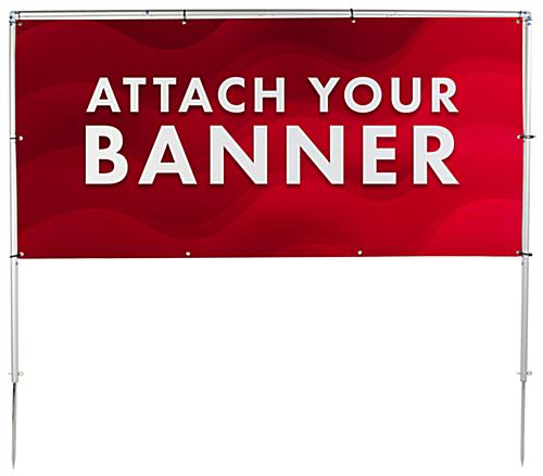 In-ground banner frame for grommet banners