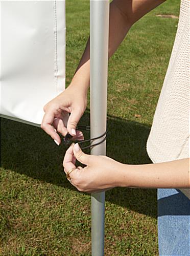 In-ground banner frame with bungee cords included