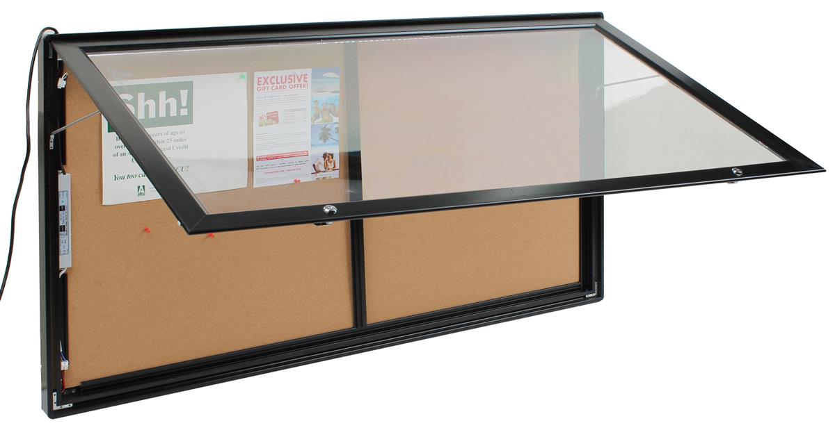 H Notice Board Showcase with Wood Effect Aluminium Frame - W 1012mm with 2 Matching Locks Wonderwall Outdoor Exterior Weatherproof Lockable 1050 x Wine