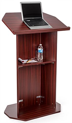Wood affordable lectern with storage shelf