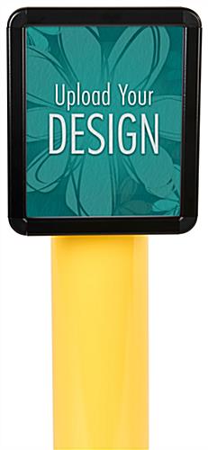 Custom printed graphics for OP1012BOLSG bollard sign topper with fade resistant material 