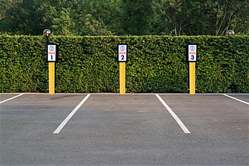 Bollard mount sign frame is great for parking lots 