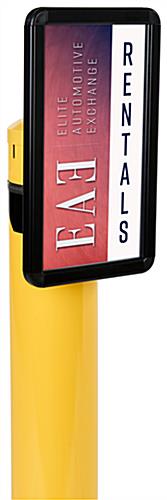 Custom printed graphics for OP916BOLSG bollard sign frame can be used outdoors 