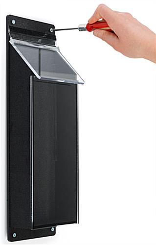Outdoor pamphlet holder with installation hardware
