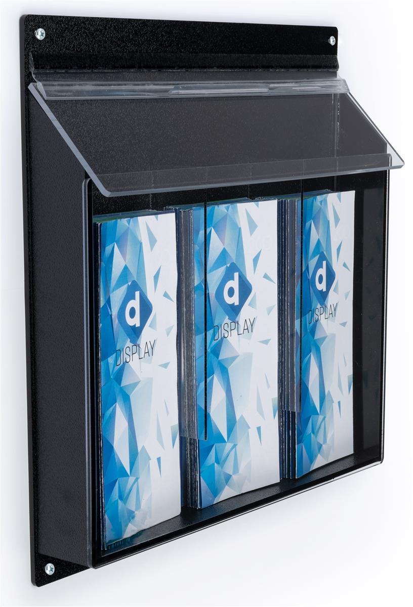 Outdoor Brochure Trifold Holder 7"w x 5"h Display Box with Lid Wall Mount 