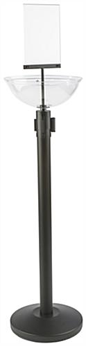 61" Tall Gray Stanchion & Post with Bin