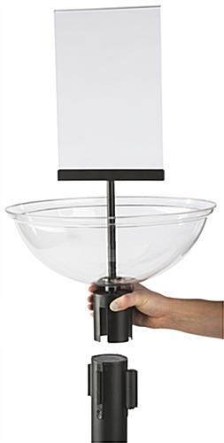 Easily Assembled Gray Stanchion & Post with Bin