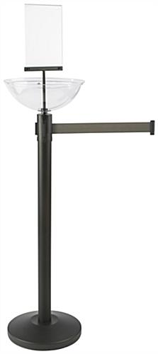 14" Diameter Gray Stanchion & Post with Bin