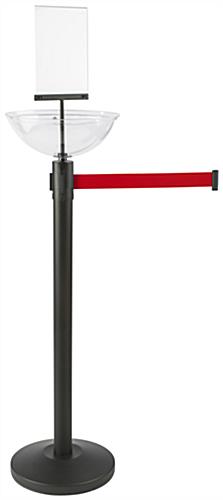 14" Diameter Red Stanchion & Post with Bin