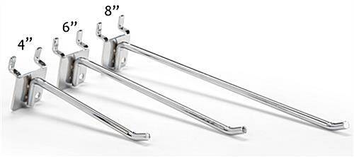 8 inch retail store display hooks feature durable steel metal and come in three sizes