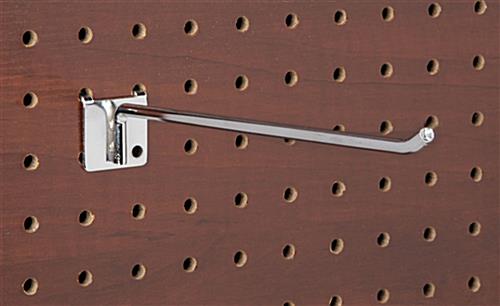 8 inch retail store display hooks designed for use with wood one quarter inch pegboards