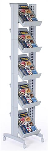 Free Standing Magazine Racks - (5) Height Adjustable Shelves