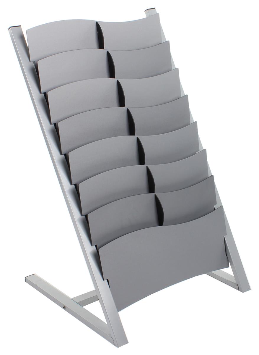 rack dividers plastic on 7 Or 14 Pocket Adjustable Magazine Rack Silver