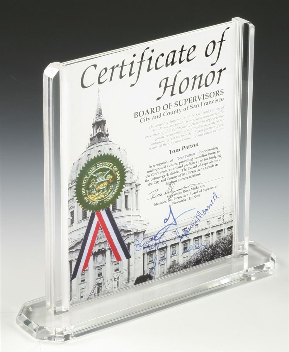 8 x 10 Clear Acrylic Frame for Awards & Achievements