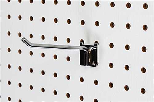 White pegboard panel for hook accessories