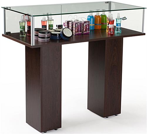 Commerical Display Case With Tempered Glass Panels And Wenge Veneer MDF Base-Assembly Required