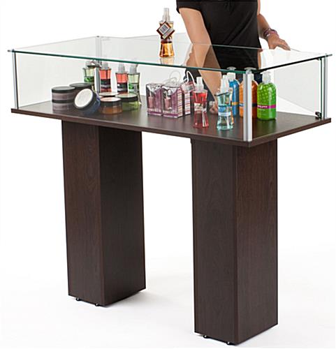 Commercial Display Case With Tempered Glass Panels And Wenge Veneer MDF Base-Assembly Required