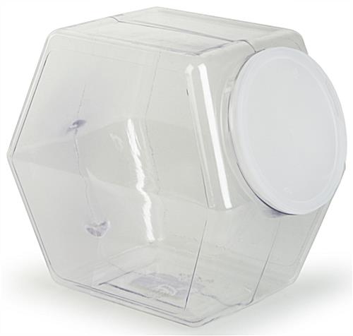 Clear 19485-30PK-NF FixtureDisplays 1 Gallon Plastic Candy Bin w//Lift Off Lid