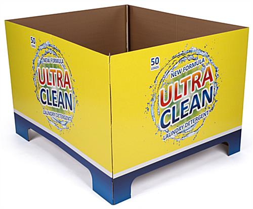 Corrugated pallet advertising wrap for big box stores