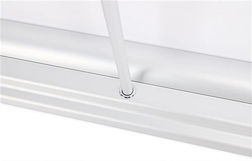 The support pole inserts into a hole on the base