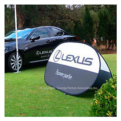 Popup banner sign with graphics