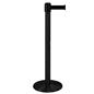 Retractable tape stanchion in black