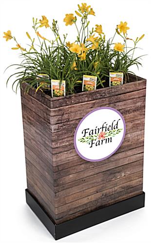 Custom Cardboard Dump Bin Rustic with 10" Round Sticker