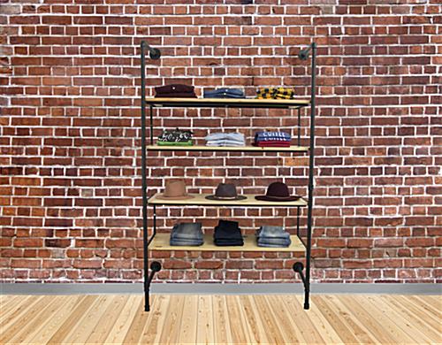 Industrial Pipe Shelving Wall Unit | Adjustable Accessory Height