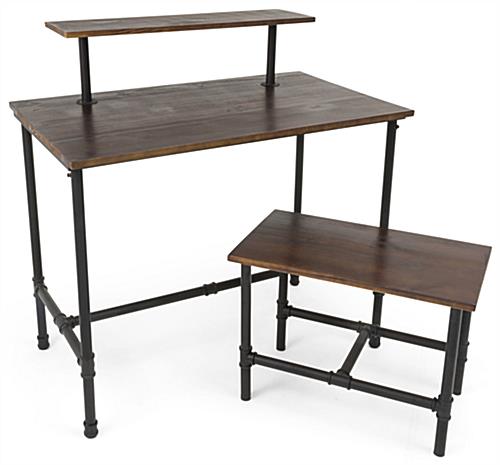 Dark Brown Set of Pipe Display Nesting Tables