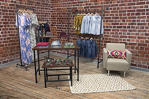 Set of Pipe Display Nesting Tables Used in a Clothing Shop