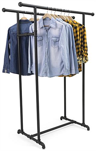 Double Rail Pipe Clothing Rack | Powder Coated Metal