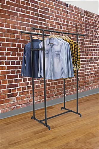 Double Rail Pipe Clothing Rack for Hanging Garments