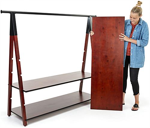 Modular wooden a frame clothes rail