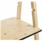 Wooden a frame clothing rack with base shelves and minimalist design