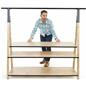 Easy to set up wooden a frame clothing rack with base shelves