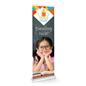 24"x80" retractable banner stand with printed graphics