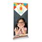 Premium banner stand with custom graphics