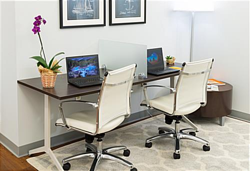 Glass privacy desk mount divider for separating workstations