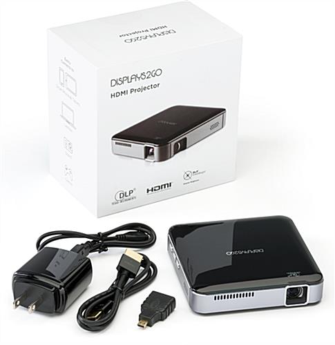 Pico projector with HDMI cable and micro HDMI adapter