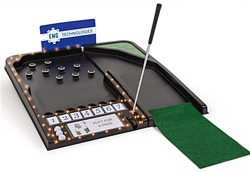 Custom graphic for prize putt game with business printed logo