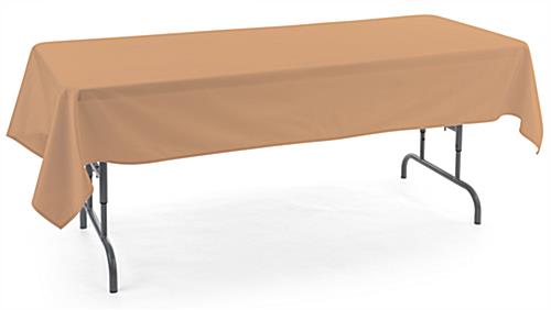 Beige rectangle tablecloths with 6 foot design