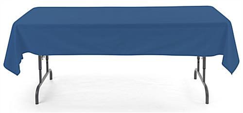 Dark blue rectangular tablecloths with open back design